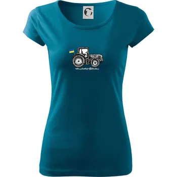 Dámské oblečení The ghost of Ukraine - traktor - Dámské triko Pure - S ( Petrolejová )