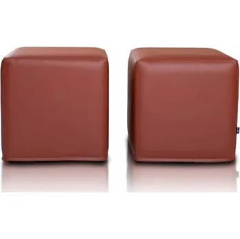 Sedací pytel Sedací vak taburetka Block kostka světle hnědá ekokůže TiaHome