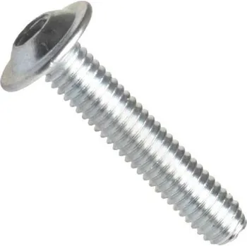 Spojovací materiál Iso 7380-2, šroub se zaoblenou hlavou a límcem "button", vnitřní šestihran inb, ocel, pevnostní třída 10.9, m4x16 mm