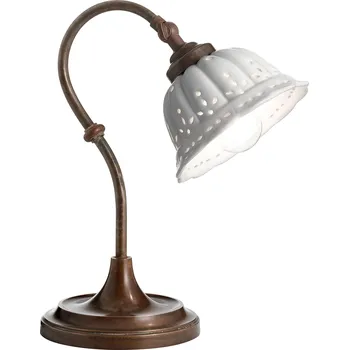 Lampička Il Fanale 061.52.OC Anita, rustikální stolní lampička z antické mosazi a keramiky, 1x10W LED E14, výška 30cm
