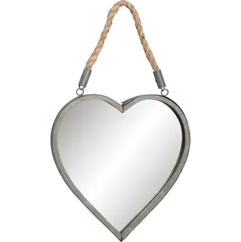 Zrcadlo Zrcadlo ve tvaru srdce zavěšené na lanu - 27*3*29 cm