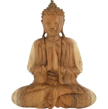 Soška Buddha dřevo 25 cm sv Namaskara