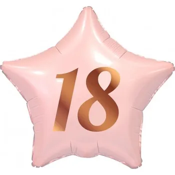 Balónek FB hvězda růžová "18"