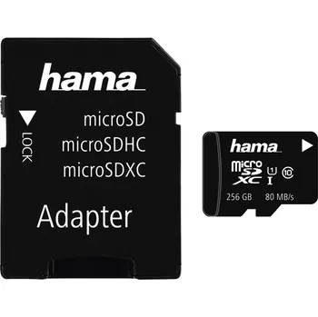 Paměťová karta Hama microSDXC 256 GB Class 10 UHS-I 80 MB/s + Adapter/Mobile