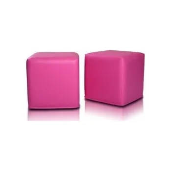 Sedací pytel Sedací vak taburetka Block kostka růžová ekokůže TiaHome
