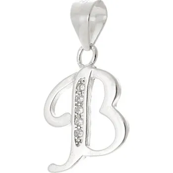 Přívěsek Stříbrný přívěšek písmeno B s čirými zirkony STRZ0817BF