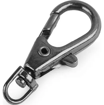 Kovová karabinka průvlek 4 mm, 730926, černý nikl
