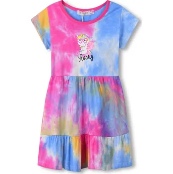 Dívčí šaty Dívčí šaty - KUGO TM7216, modrá/ růžová/ žlutá Barva: Mix barev, Velikost: 98