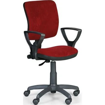 Kovo Praktik Kancelářská židle MILANO II s područkami, červená-bordó + doprava zdarma