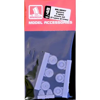 Plastikový model Brengun 1/48 Spitfire 4-spoke wheels set (3 types)