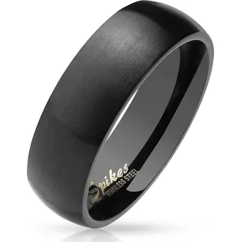 Prsten Černý matný ocelový prsten, šíře 6 mm (49)