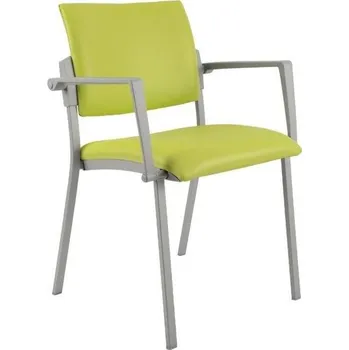 Alba Židle pro zdravotnictví SQUARE čalouněná s područkami, koženka – síťovaný opěrák + doprava zdarma