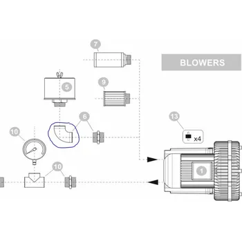 Čistička odpadních vod Plastové koleno 2"1/2 vnitřní závit, PVC 150 mm - poz.6