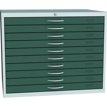 výkresová skříň A1, 10 zásuvek, tmavě šedá + doprava zdarma