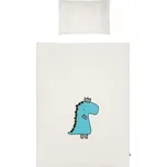 5-dílné ložní povlečení Belisima Dino 3D 90/120 smetanovo-tyrkysové