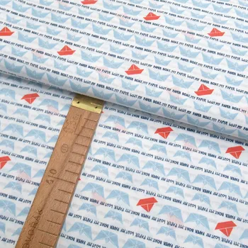 Bavlněné plátno - Lodičky modré na bílé - šíře 150cm