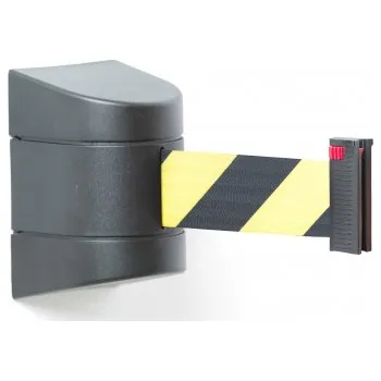 AJprodukty Zahrazovací pás, 4600 mm, nástěnná kazeta, černá, žlutočerný pás 312455