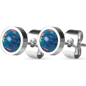 Náušnice NUBIS® Ocelové náušnice s opály 8 mm - NBP71-OP01