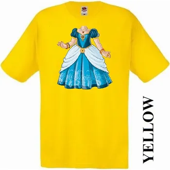 Dívčí tričko detske-levne-bavlnene-tricko-potisk-princezna Barva: Yellow - žlutá, velikost: 104
