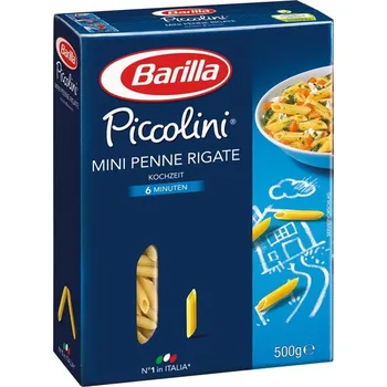 BARILLA PICCOLINI MINI PENNE RIGATE TĚSTOVINY 500g NĚMECKO!
