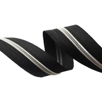 Zip Zip spirálový, nekonečný pás 3mm, černý+ stříbrný, metráž