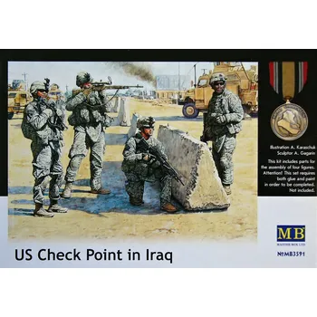Plastikový model Master Box 1/35 U.S. Check Point in Iraq (4 fig.)
