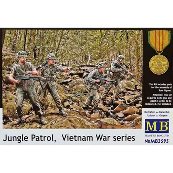 Plastikový model Master Box 1/35 Jungle Patrol, Vietnam War (4 fig.)