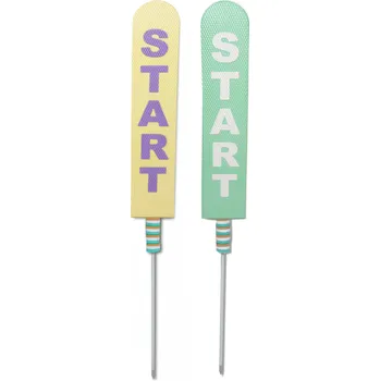 podložka na cvičení VYLEN Start- cedule zeleno-bílo-žlutá nápis: Fialová+bílá