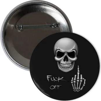 Odznáček s potiskem Fuck off! odznak