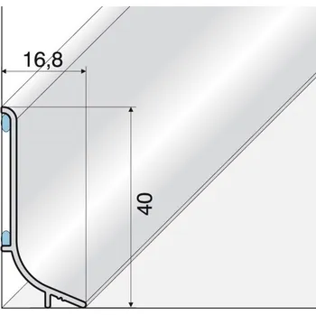 Stavební profil AL Soklový hliníkový profil E01 STŘÍBRO výška 40mm délka 270cm Q63-2701 2