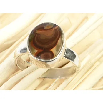 Prsten Ohnivý achát prsten Ag 925/1000 3.8g vel.54