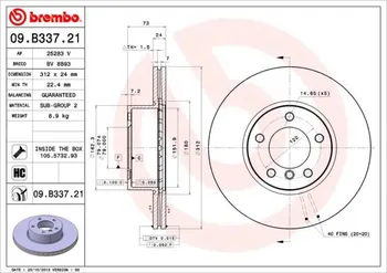 Brzdový kotouč Brembo 09.B337.21