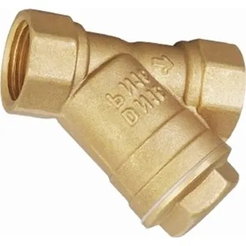 Ochranný vodní filtr Mosazný šikmý filtr DN25 - 1" PN20 Plnoprůtok, sítko 500mcr 21001