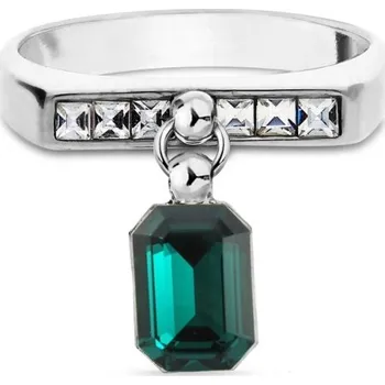 Prsten Prsten zelený se Swarovski Elements Royal PKK26028EMC Emerald 54