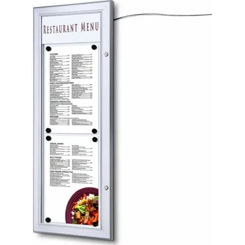 Jansen Display Venkovní uzamykatelná světelná menu vitrína 2xA4 na výšku