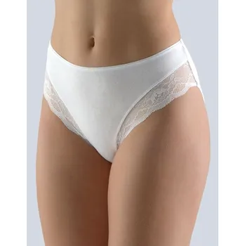 Dámské oblečení GINA dámské kalhotky klasické, širší bok, šité, s krajkou, jednobarevné Sensuality 10219P bílá 50/52