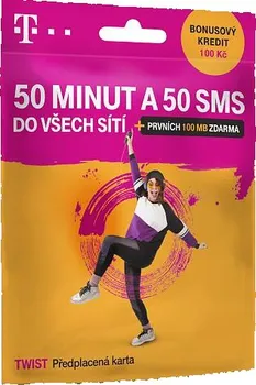 SIM karta T-Mobile SIM Twist 100 Kč 50 min a 50 SMS
