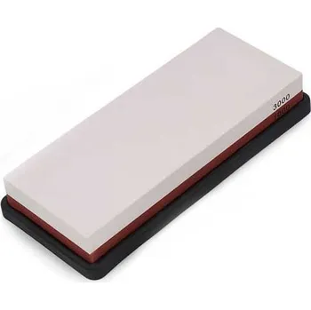 Brusná deska Oboustranný brusný kámen (brousek) zrnitost K1000 / 3000 s gumovým protiskluzovým držákem (TrueTech)