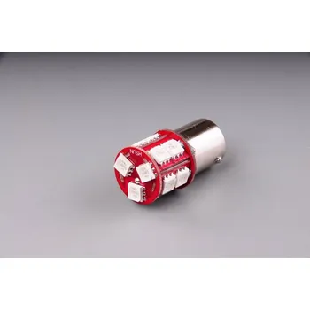 Autožárovka žárovka LED 6V 10W BA15s červená 13LED SMD5050
