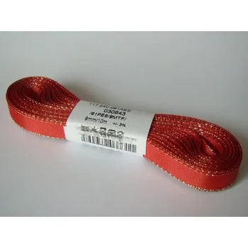 Stuha Stuha taftová 15mm s rexorem červená+zlato