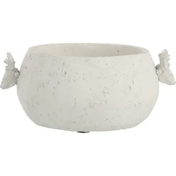 Květináč Bílý cementový květináč s jeleny - 30*23*12 cm