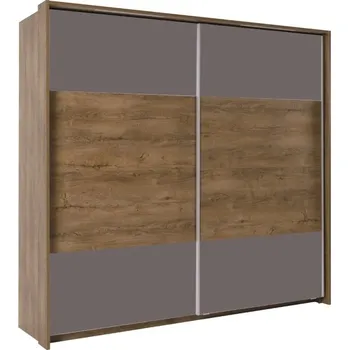Šatní skříň Šatní skříň Latika Barva korpusu: Šedá/ Dub burgundský, Rozměry: 230 cm