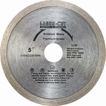 Řezný kotouč L00102 Diamantový kotouč celoobvodový 125 x 22,23 x 7mm LCR POWERPLUS