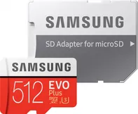 paměťová karta Samsung Micro SDXC 512 GB Class 10 UHS-I + adaptér (MB-MC512HA/EU)