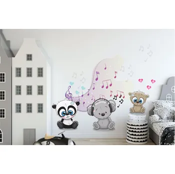Samolepící dekorace Medvídci a hudba - M