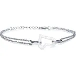 Jemný ocelový náramek keramické srdce bílé