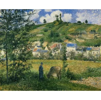 Plakát Plakát, Obraz - Landscape at Chaponval, 1880, Camille Pissarro