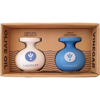 Rostlinný olej Dárkový box s BIO extra panenským olivovým olejem a BIO sladkým hroznovým octem 160ml Ladolea