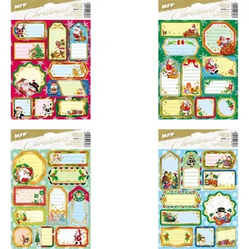 Vánoční dekorace MFP samolepky na dárky vánoční zlaté 200x300mm/10ks 8885997