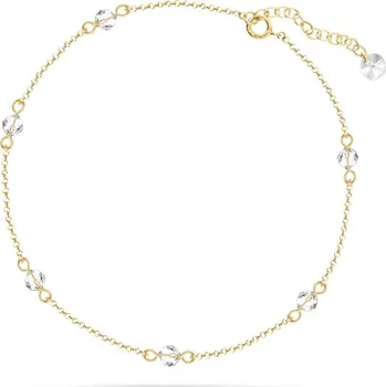 Náušnice Řetízek na nohu zlatý se Swarovski Elements Polo BAG50006C Krystal